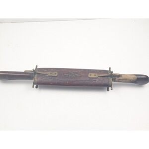 Vintage India Carving Knife & Fork Set Wood Handle‎ Brass Accents Display Piece